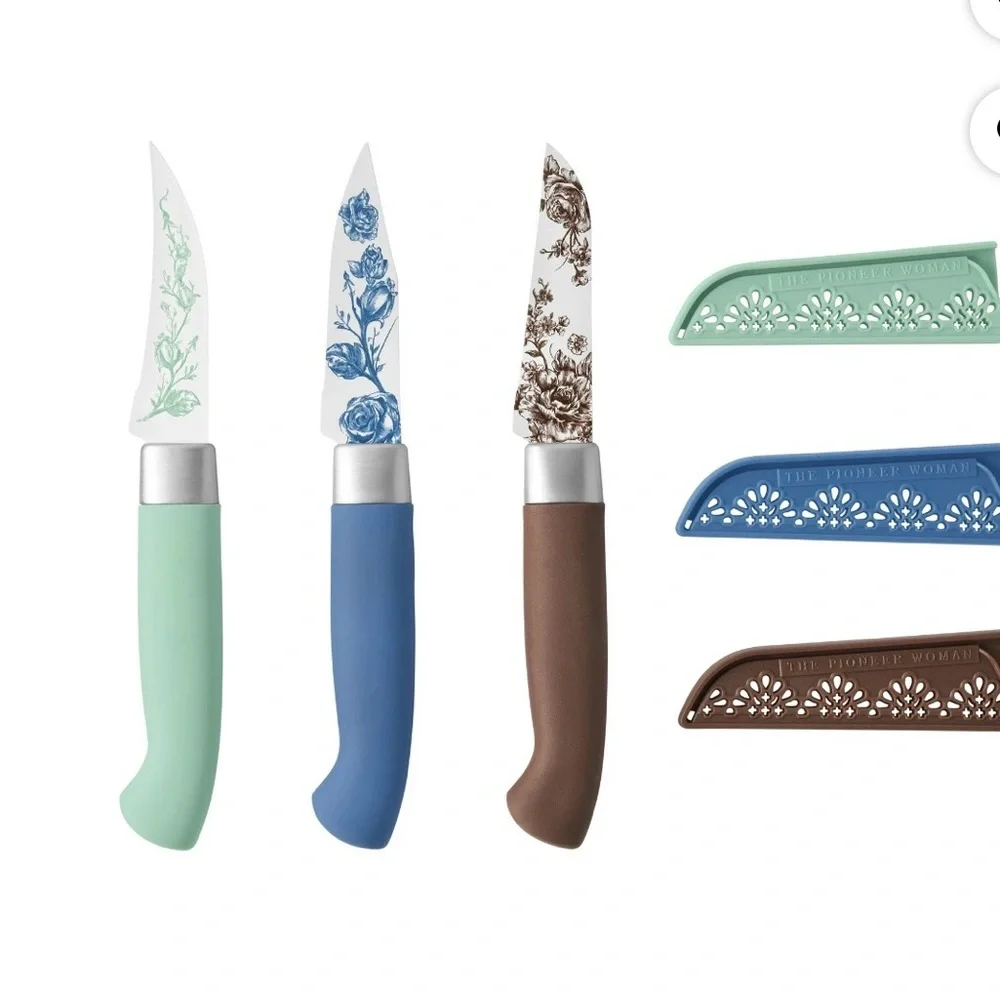 The Pioneer Woman Agatha 3-Piece Stainless Steel Paring Knife Set